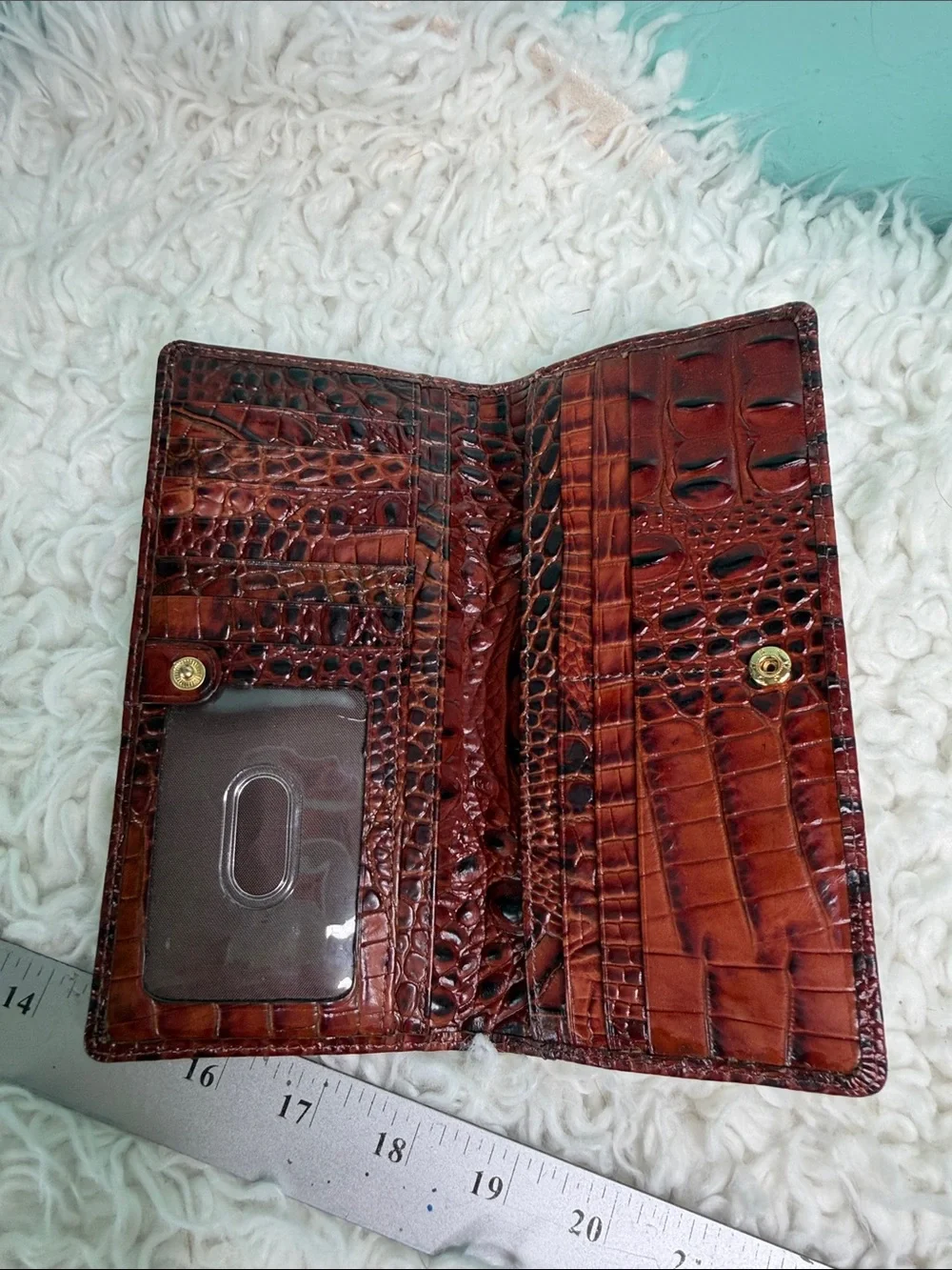 Brahmin Ady -Embossed Leather  Wallet  with Gold Hardware